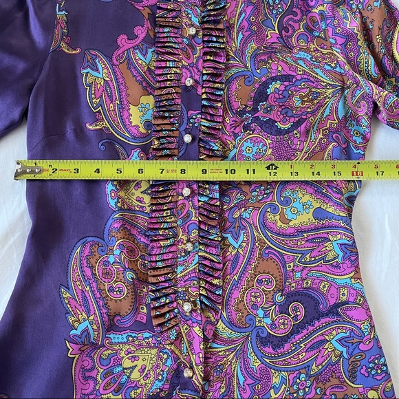 *SOLD* Dolce & Gabbana Silk Paisley Top Sz 42 - Picture 13 of 16